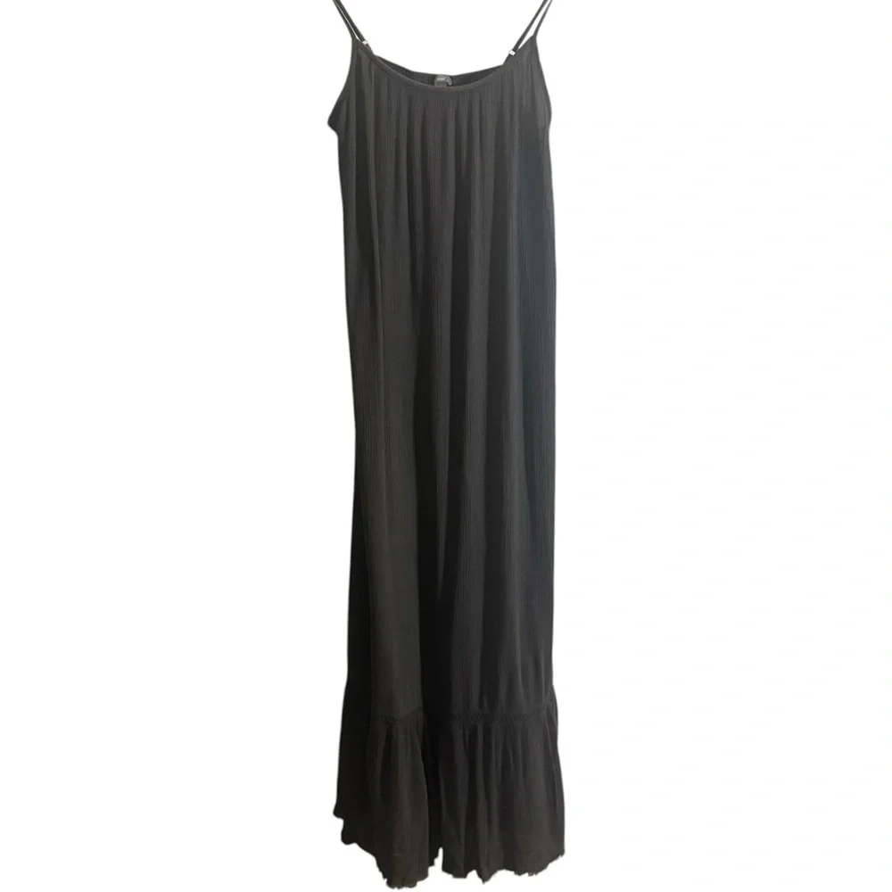 Aerie Summer Maxi Dress Tier Ruffle Hem Spaghetti Straps Gray Womens Size Medium - Picture 2 of 11